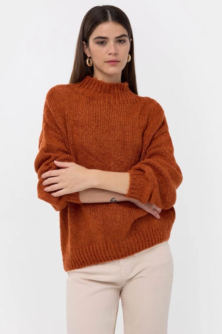 Oversized High-Neck Knitted Sweater - Image 2