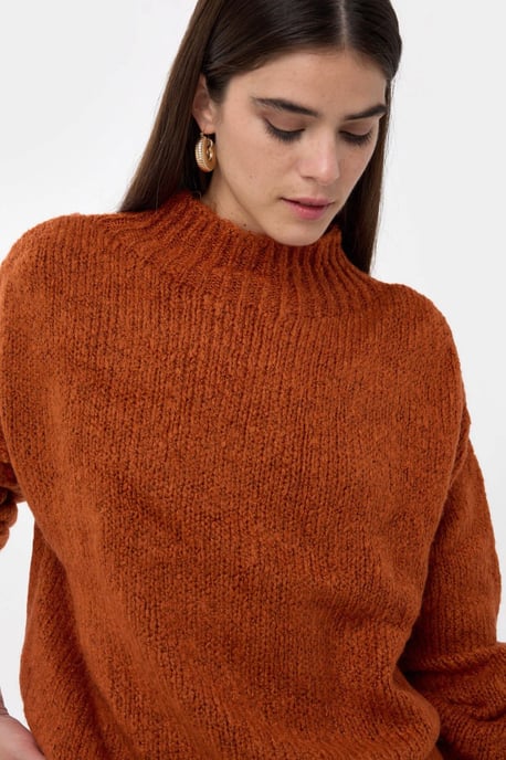 Oversized High-Neck Knitted Sweater - Image 4