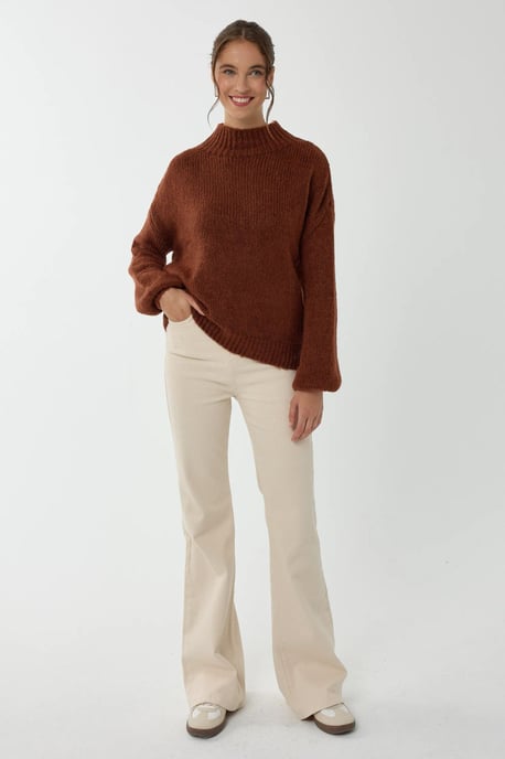 Oversized High-Neck Knitted Sweater - Image 2