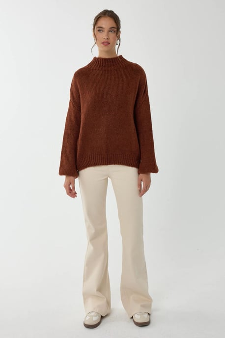 Oversized High-Neck Knitted Sweater - Image 3