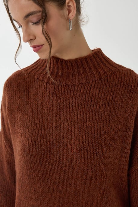 Oversized High-Neck Knitted Sweater - Image 4