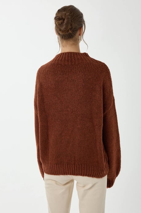 Oversized High-Neck Knitted Sweater - Image 5