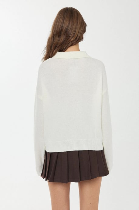 Button Collar Knit Sweater - Image 5