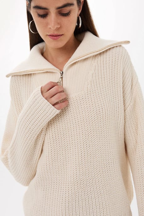 Zippered Regular-Fit Knit Sweater - Image 2