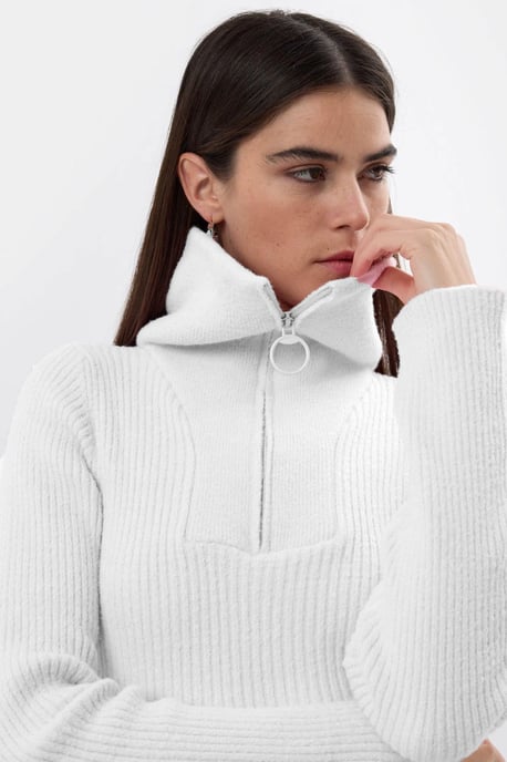 Zippered Knitted Sweater - Image 4