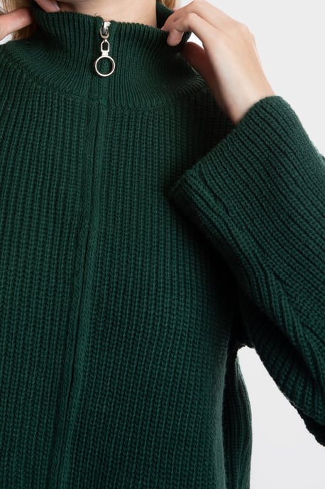 High Neck Zippered Oversized Sweater - Image 6