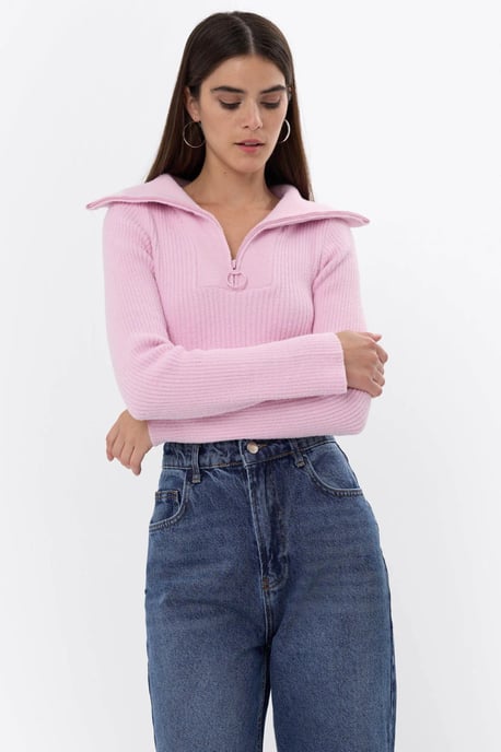 Zippered Knitted Sweater - Image 2