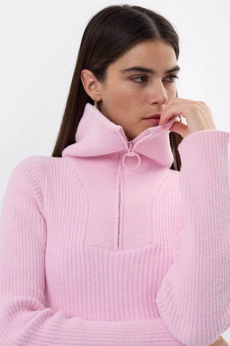 Zippered Knitted Sweater - Image 4