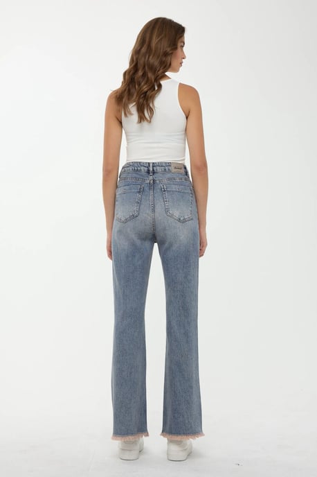 High Waist Boot Cuff Jeans - Image 4