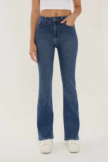 Normal Waist Flare Jeans - Image 2