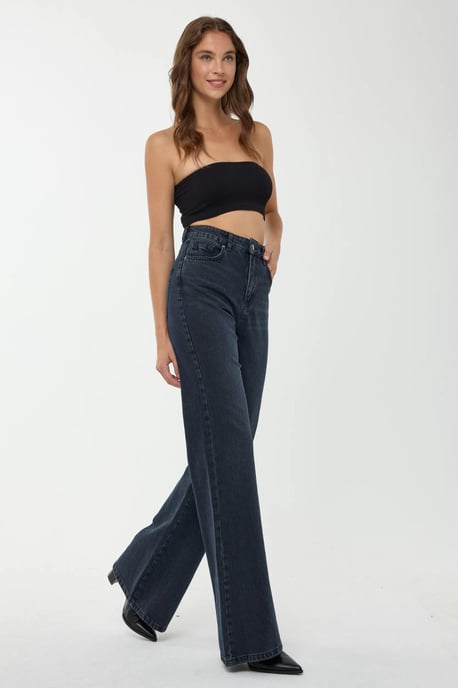 High Waist Wide Leg Denim Jeans - Image 4