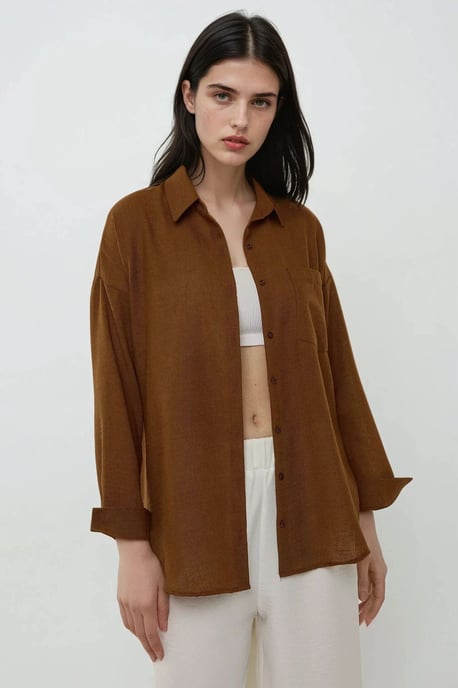 Linen Feel Regular Fit Shirt - Image 2