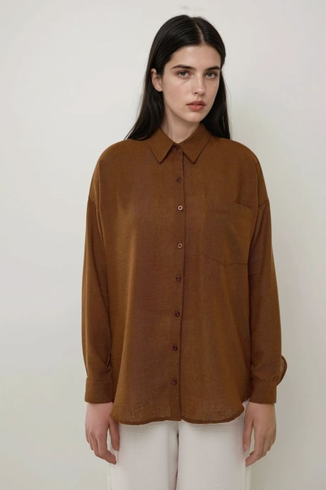 Linen Feel Regular Fit Shirt - Image 4