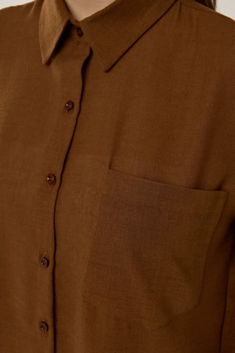 Linen Feel Regular Fit Shirt - Image 5