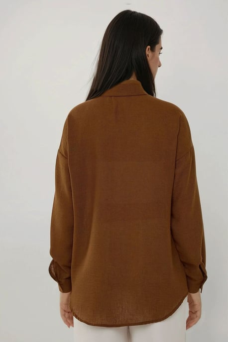 Linen Feel Regular Fit Shirt - Image 6