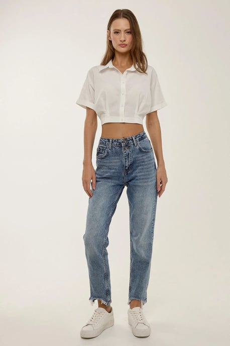 Korte Mouw Crop Shirt - Image 3