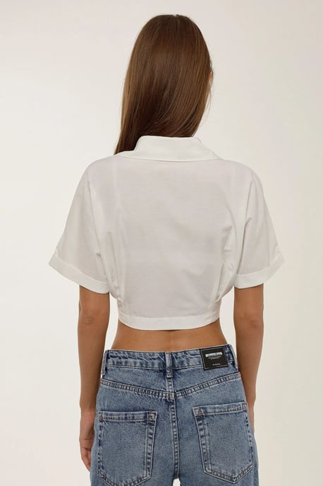 Korte Mouw Crop Shirt - Image 4