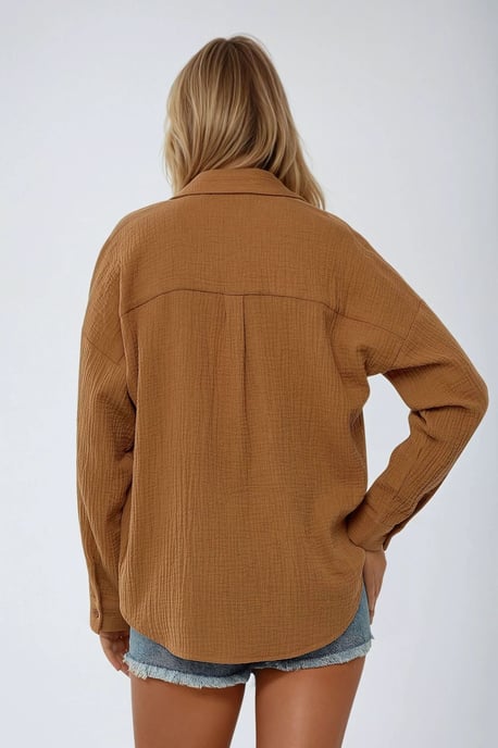 Overmaatse Katoenen Shirt met Zakdetail - Image 6