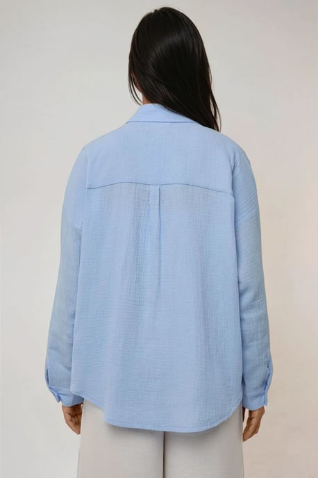 Overmaatse Katoenen Shirt met Zakdetail - Image 6