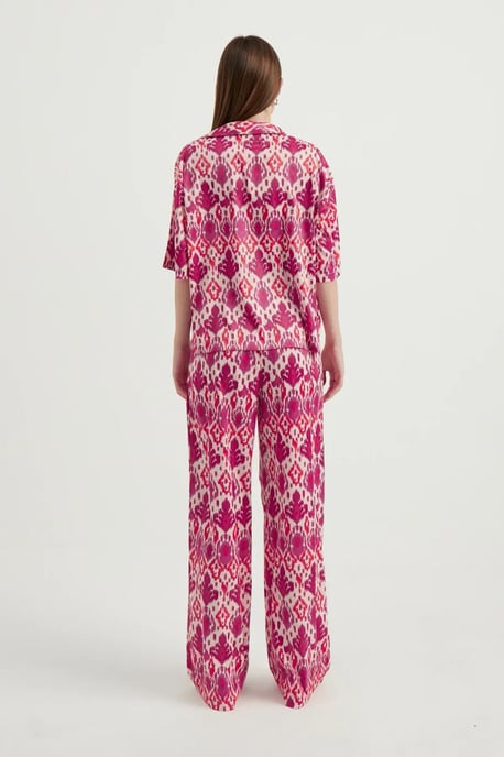 Satin Avslappnad Kortärmad Boho Skjorta - Image 3