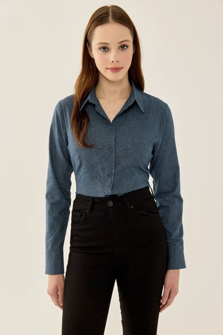 Plaid Buttoned Slim Fit Shirt - Image 1