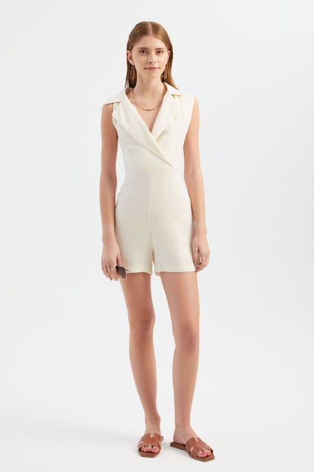 V-hals Jumpsuit met een Kraagdetail - Image 2