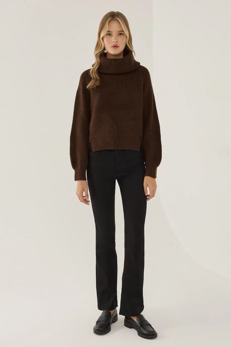 Oversized Turtleneck Knit Sweater - Image 2