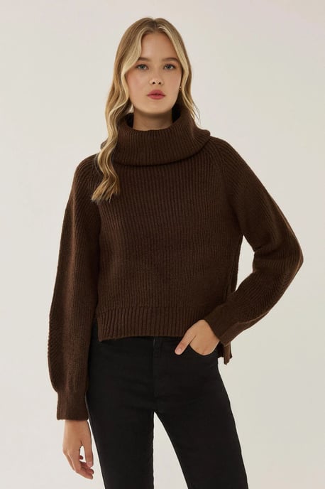 Oversized Turtleneck Knit Sweater - Image 4