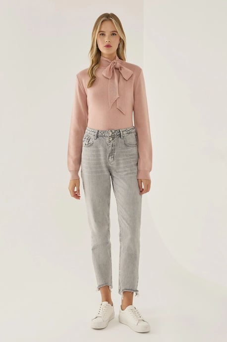 Bow Detailed Knit Sweater - Image 2