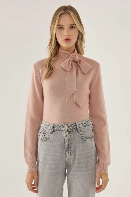 Bow Detailed Knit Sweater - Image 3