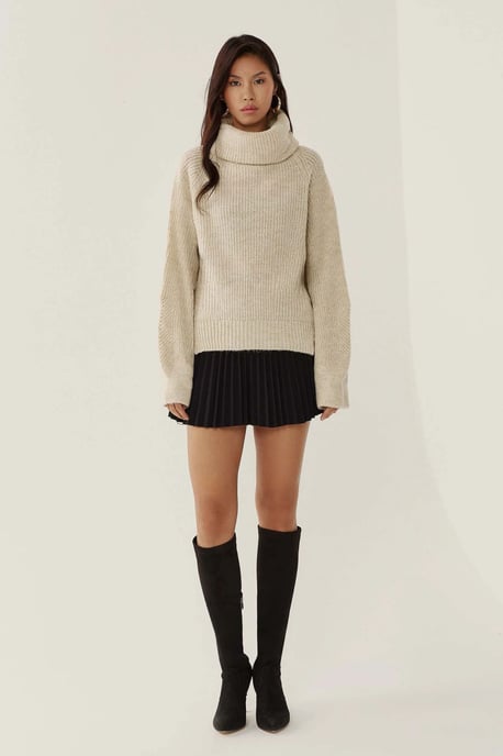 Oversized Turtleneck Knit Sweater - Image 2