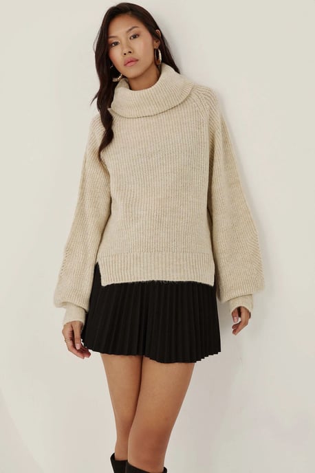 Oversized Turtleneck Knit Sweater - Image 3