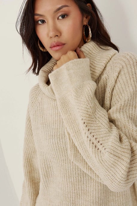 Oversized Turtleneck Knit Sweater - Image 4