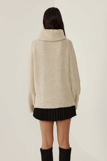 Oversized Turtleneck Knit Sweater - Image 5
