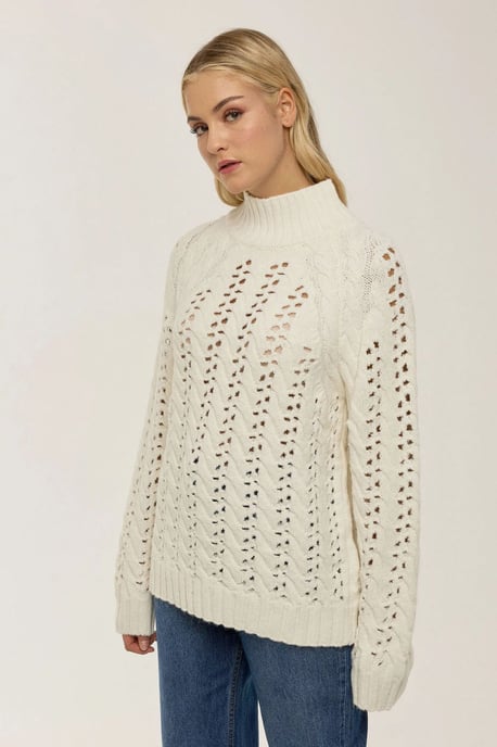 Regular Fit Hålstickad Tröja - Image 3