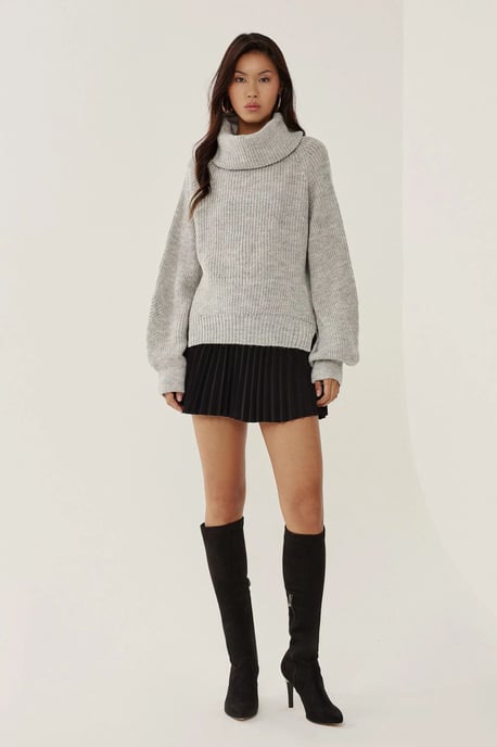 Oversized Turtleneck Knit Sweater - Image 1