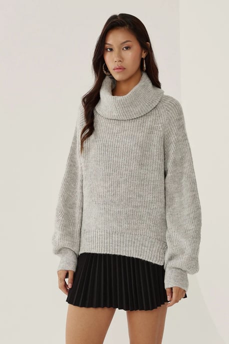 Oversized Turtleneck Knit Sweater - Image 2