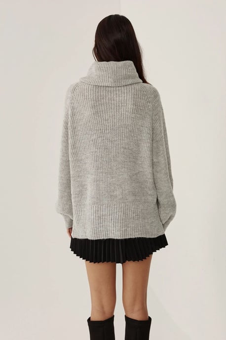 Oversized Turtleneck Knit Sweater - Image 5