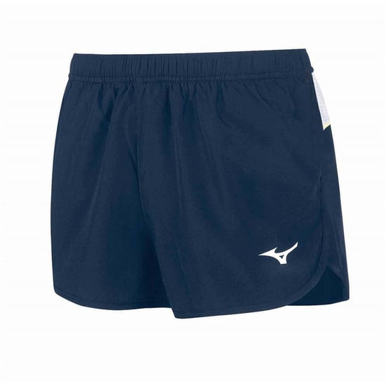 Mizuno Heren Split Hem Hardloopshort (Marine, Wit) - Image 1
