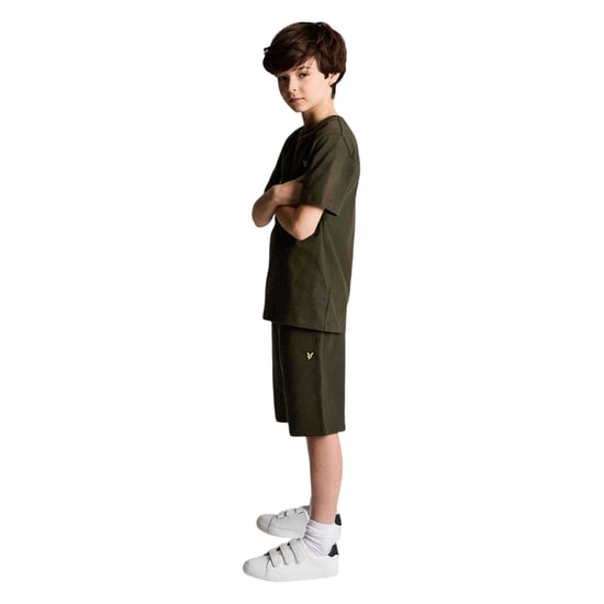 Lyle & Scott Shorts med broderad logotyp för pojkar (Olive) - Image 3