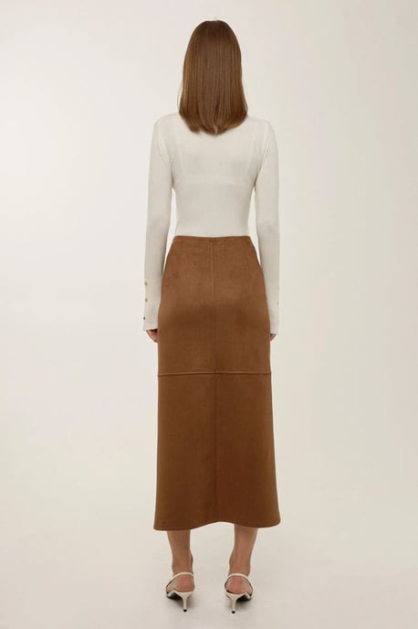 Midi Suede Rok met Split - Image 4