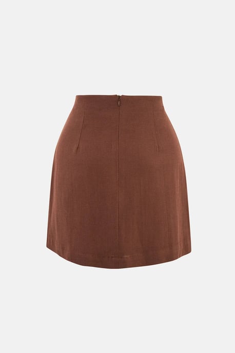 Linnenmix Chocoladebruine Rok - Image 4