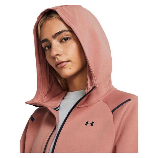 Under Armour Dames/Dames Raglan Full Zip Hoodie (Roze Mergel) - Image 3