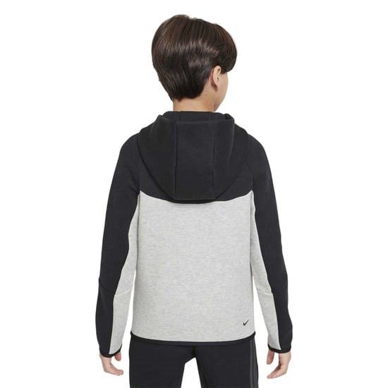 Nike Technische fleece-hoodie met doorlopende rits voor kinderen (Zwart/Grijs) - Image 2