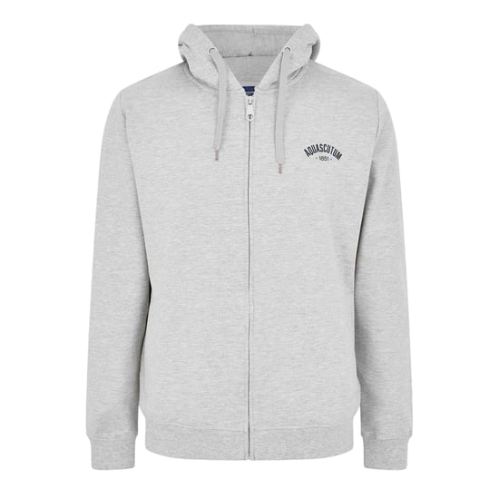 Aquascutum Herenhoodie met lange rits en getailleerd model (Grijze Melange) - Image 2