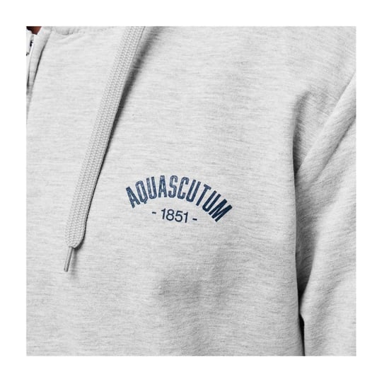 Aquascutum Herenhoodie met lange rits en getailleerd model (Grijze Melange) - Image 4