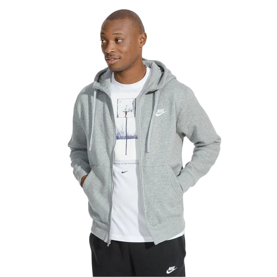 Nike Mens Sportswear Club Full Zip Hoodie (Grey) - Image 4