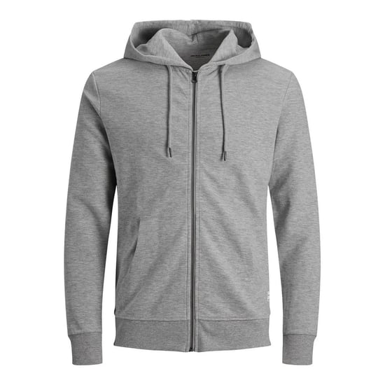 Jack And Jones Huvtröja med hel dragkedja för män i stora storlekar (Grå melange) - Image 2