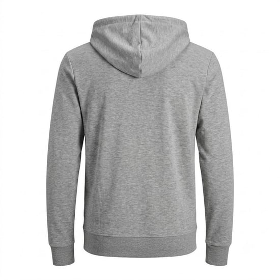 Jack And Jones Huvtröja med hel dragkedja för män i stora storlekar (Grå melange) - Image 3