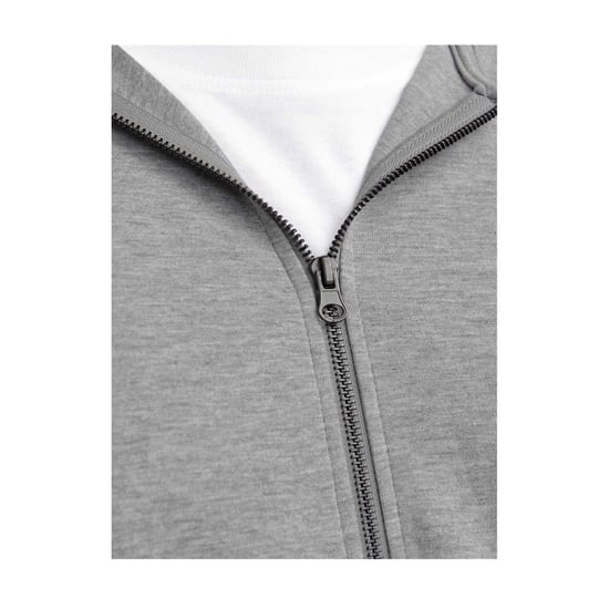 Jack And Jones Huvtröja med hel dragkedja för män i stora storlekar (Grå melange) - Image 4